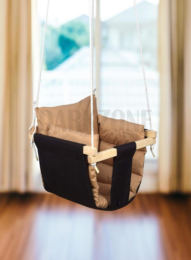 DARKZONE Swing Jhula for Kids Baby's Children Folding and Washable 0-8 Years Garden Jhula for Babies for Indoor Outdoor - Black - Image 1